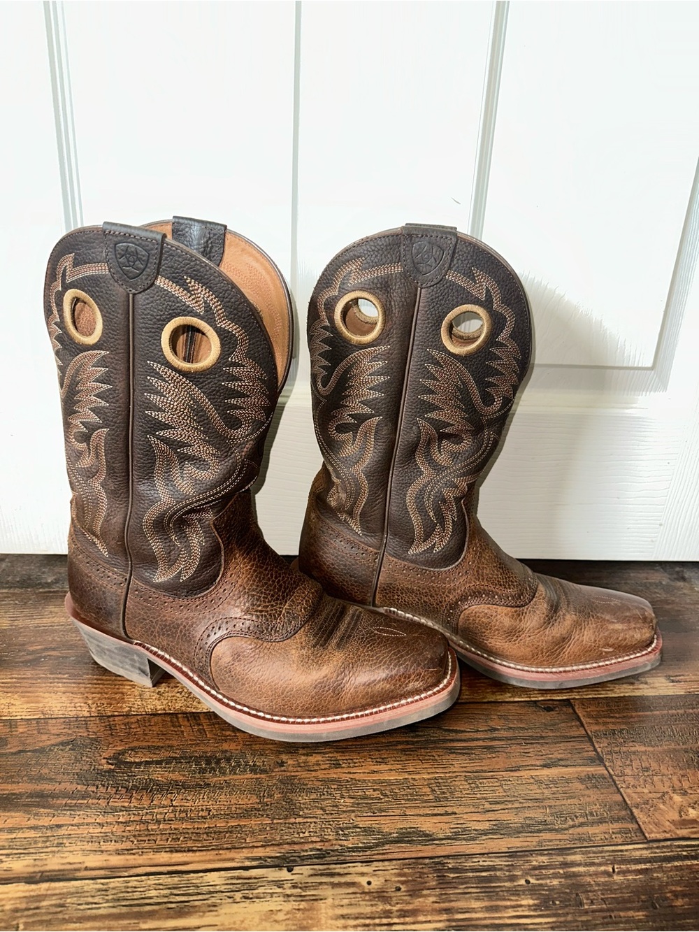 Ariat Brown Two-Tone Pull-On Western Boots